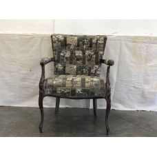 Golf Themed Fabric Covered Antique Chair